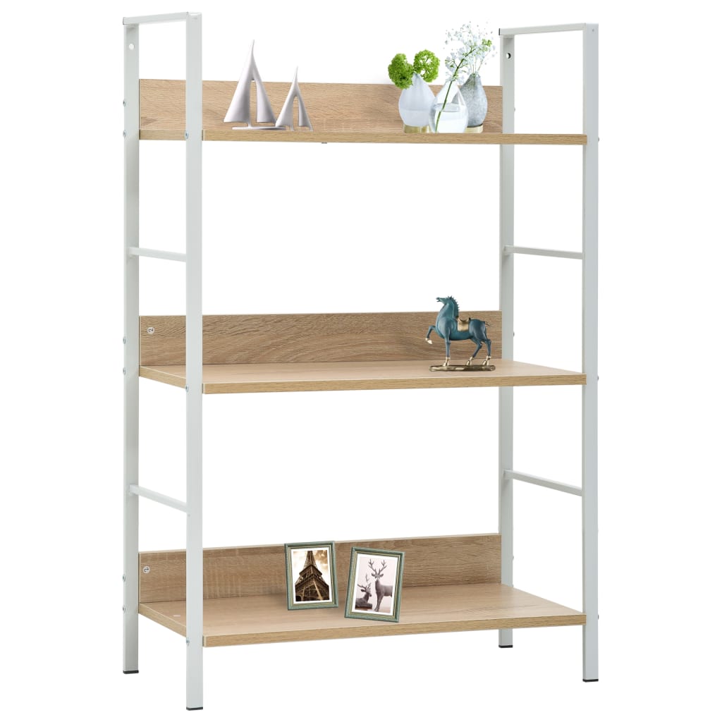 Boekenkast 4 schappen 60x27,6x124,5 cm bewerkt hout eikenkleur