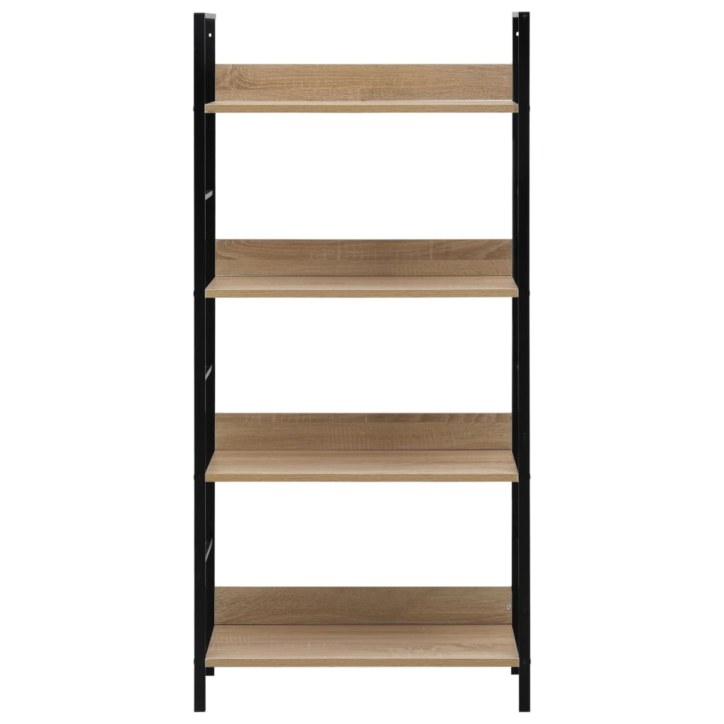 Boekenkast 4 schappen 60x27,6x124,5 cm bewerkt hout eikenkleur