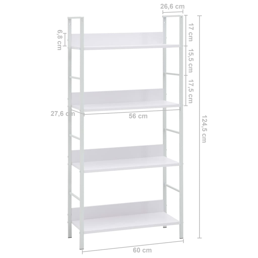 Boekenkast 4 schappen 60x27,6x124,5 cm bewerkt hout eikenkleur