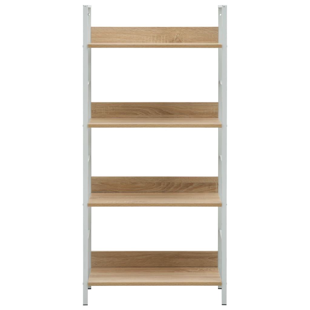 Bibliothèque 4 étagères 60x27,6x124,5 cm bois fini couleur chêne