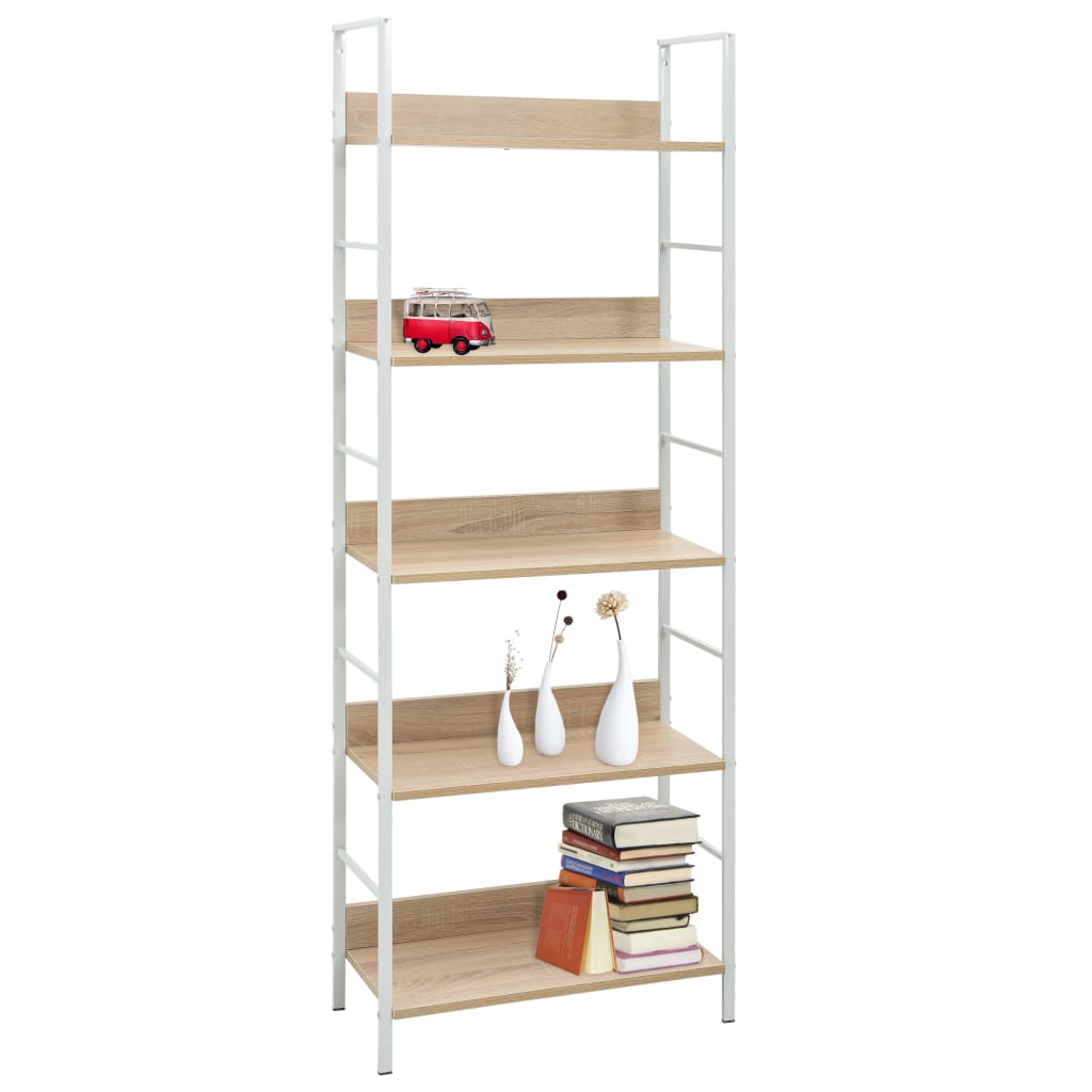 Boekenkast 4 schappen 60x27,6x124,5 cm bewerkt hout eikenkleur