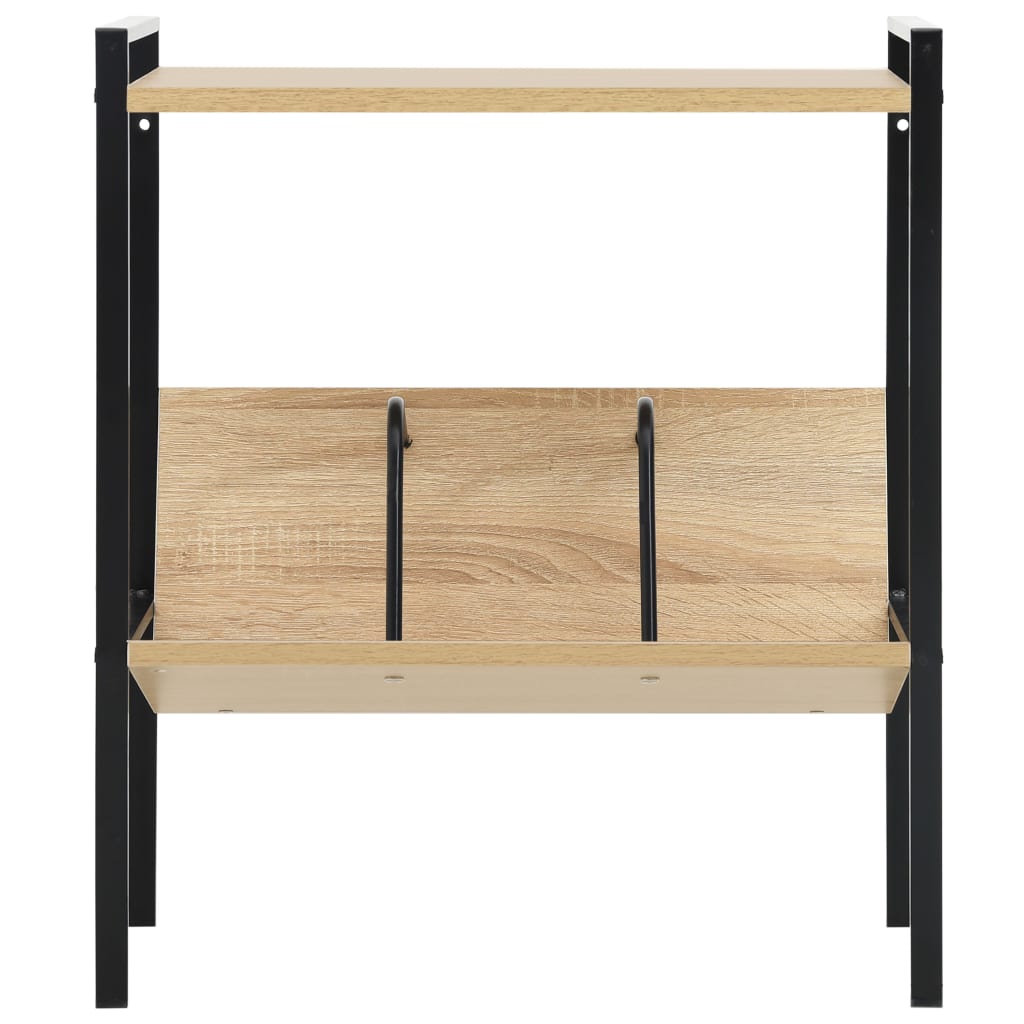 Boekenkast met 2 schappen 52x28x59 cm bewerkt hout zwart