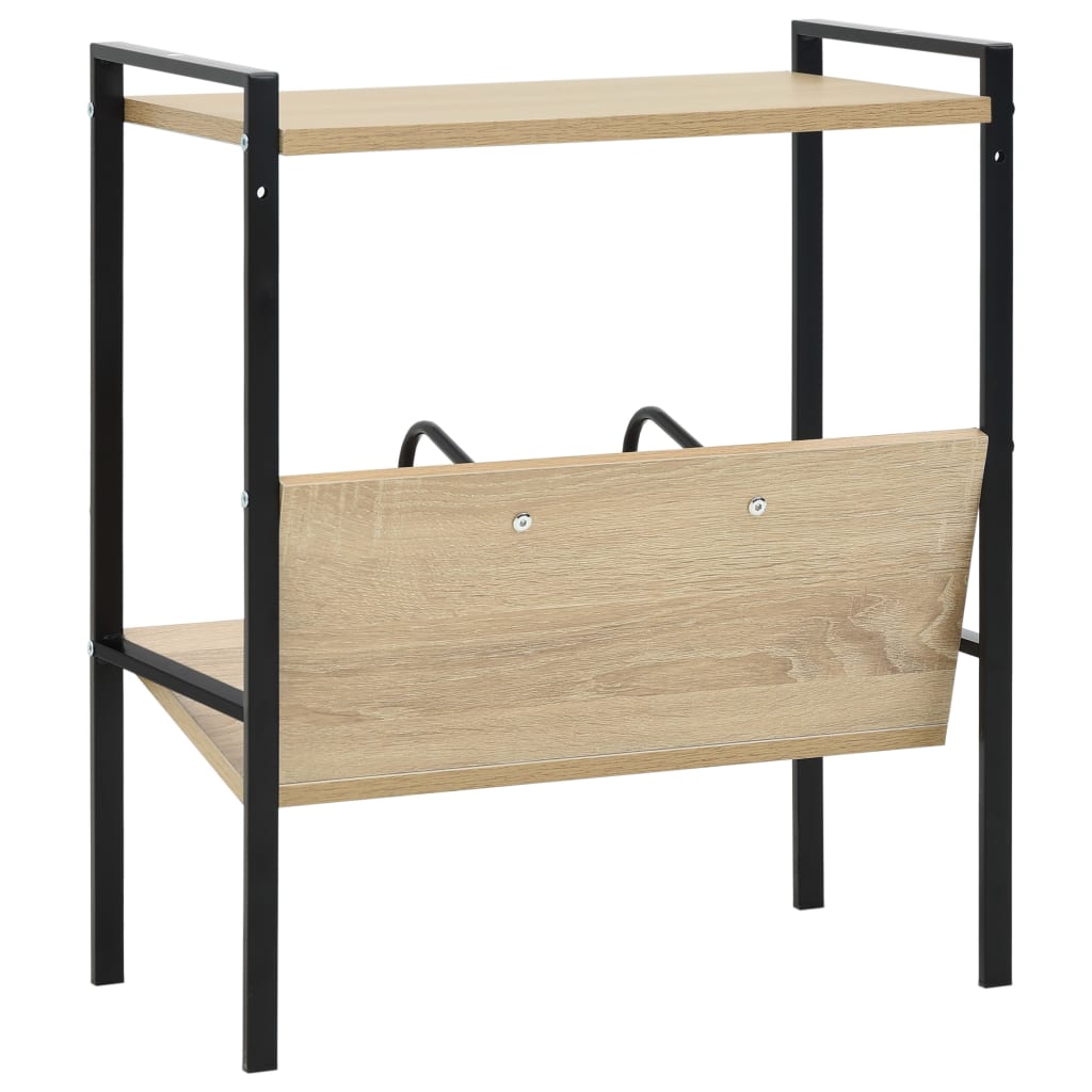 Boekenkast met 2 schappen 52x28x59 cm bewerkt hout zwart