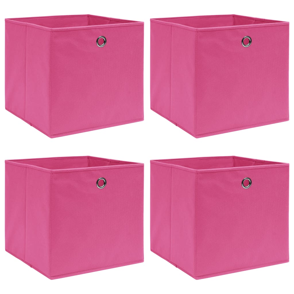 Opbergboxen deksel 4 st 32x32x32 cm stof