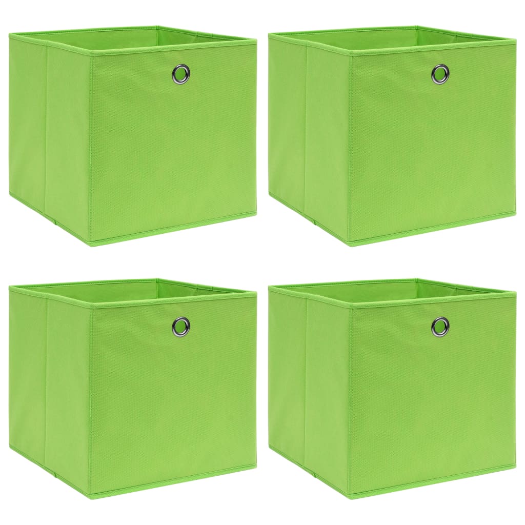 Opbergboxen deksel 4 st 32x32x32 cm stof