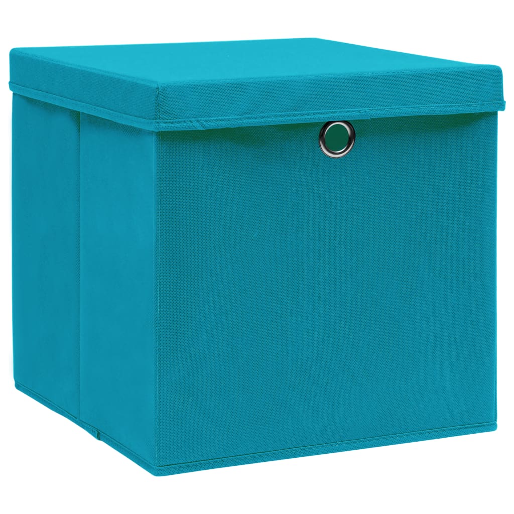 Opbergboxen deksel 4 st 32x32x32 cm stof