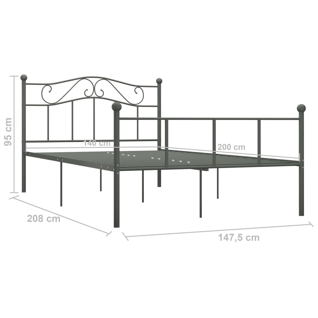 Bedframe metaal 140x200 cm