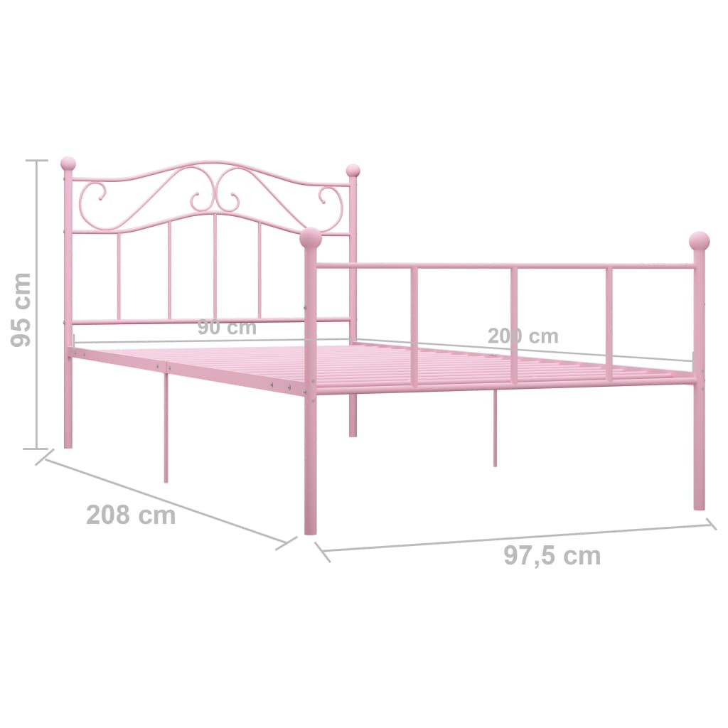 Bedframe metaal 140x200 cm