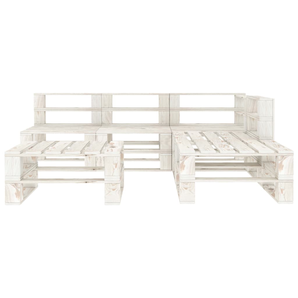 6-delige Loungeset pallet hout wit