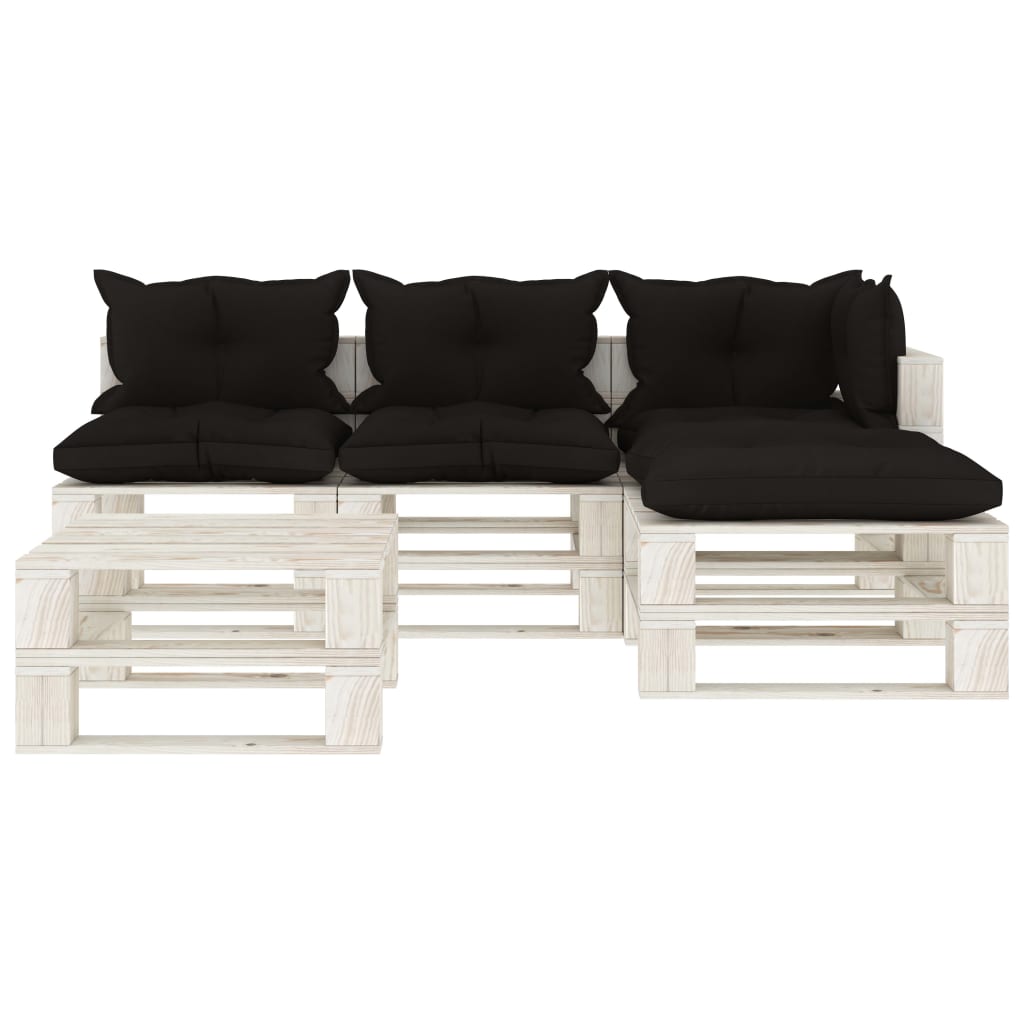 5-delige Loungeset pallet hout wit