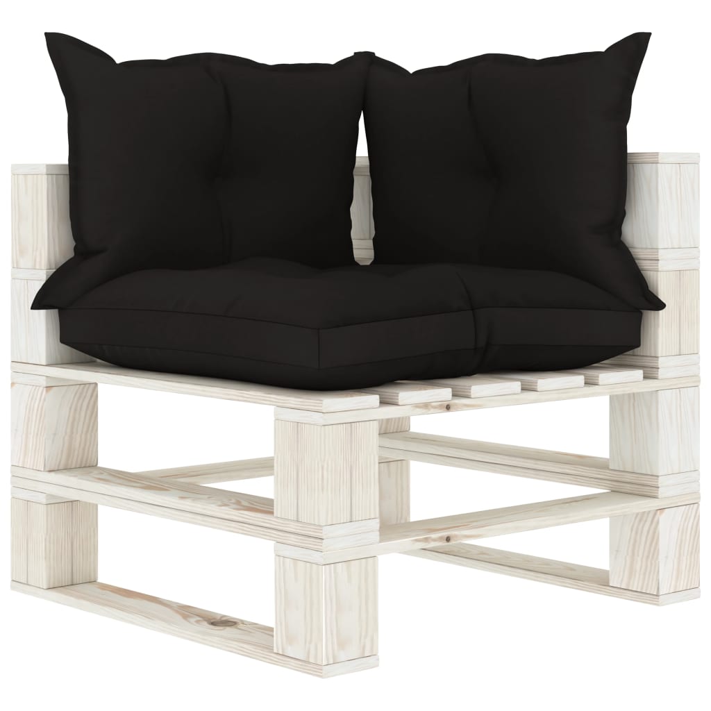 5-delige Loungeset met antracietkleurige kussens pallet hout