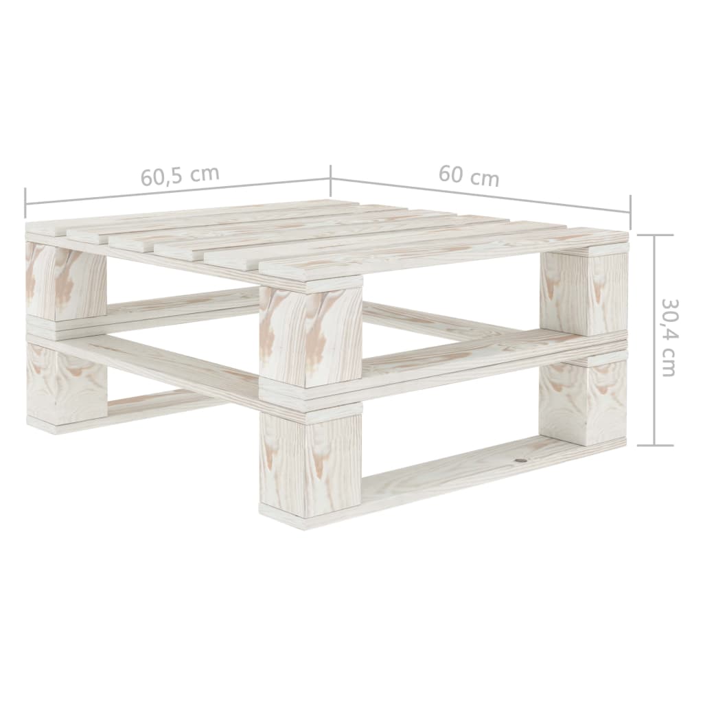 8-delige Loungeset pallet hout wit