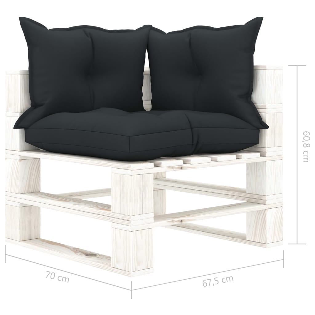 Ensemble Lounge 6 pièces avec coussins en bois de palette couleur anthracite