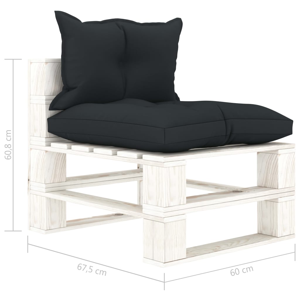 5-delige Loungeset pallet hout wit