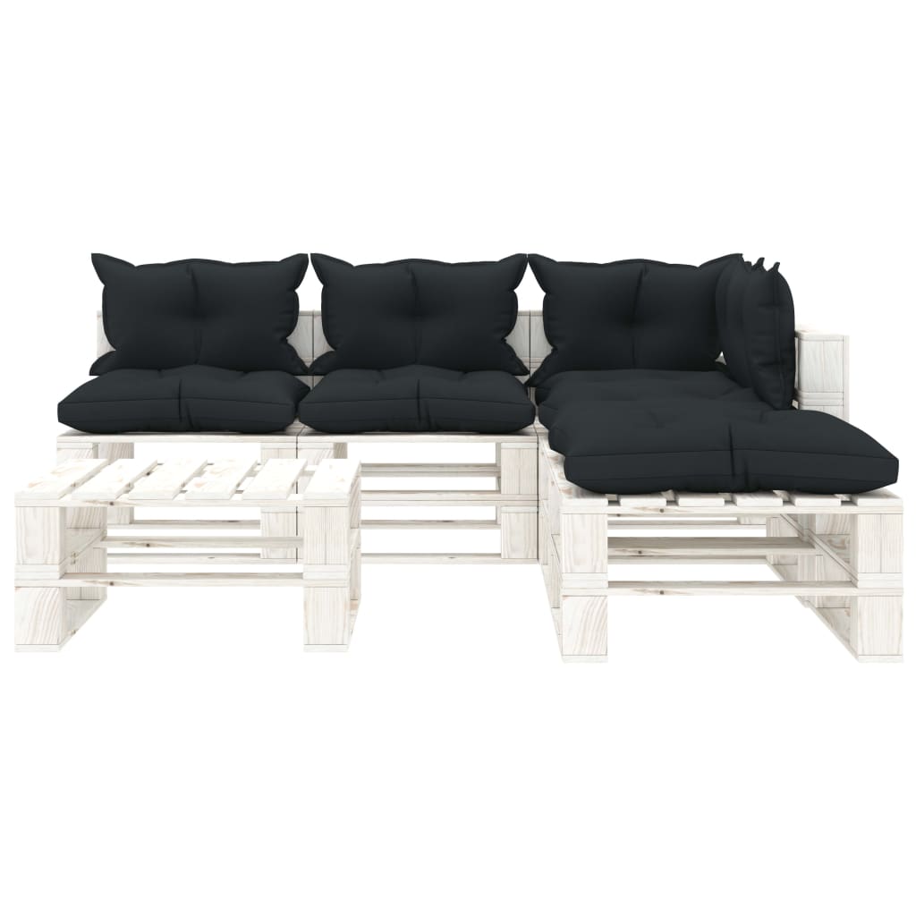 6-delige Loungeset pallet hout wit