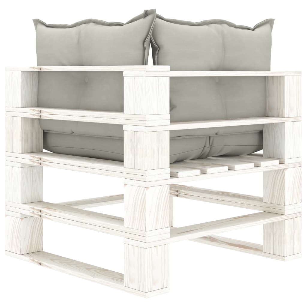 6-delige Loungeset met antracietkleurige kussens pallet hout