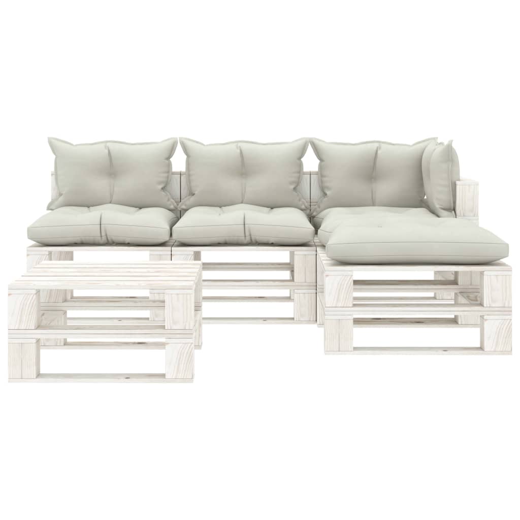 5-delige Loungeset pallet hout wit