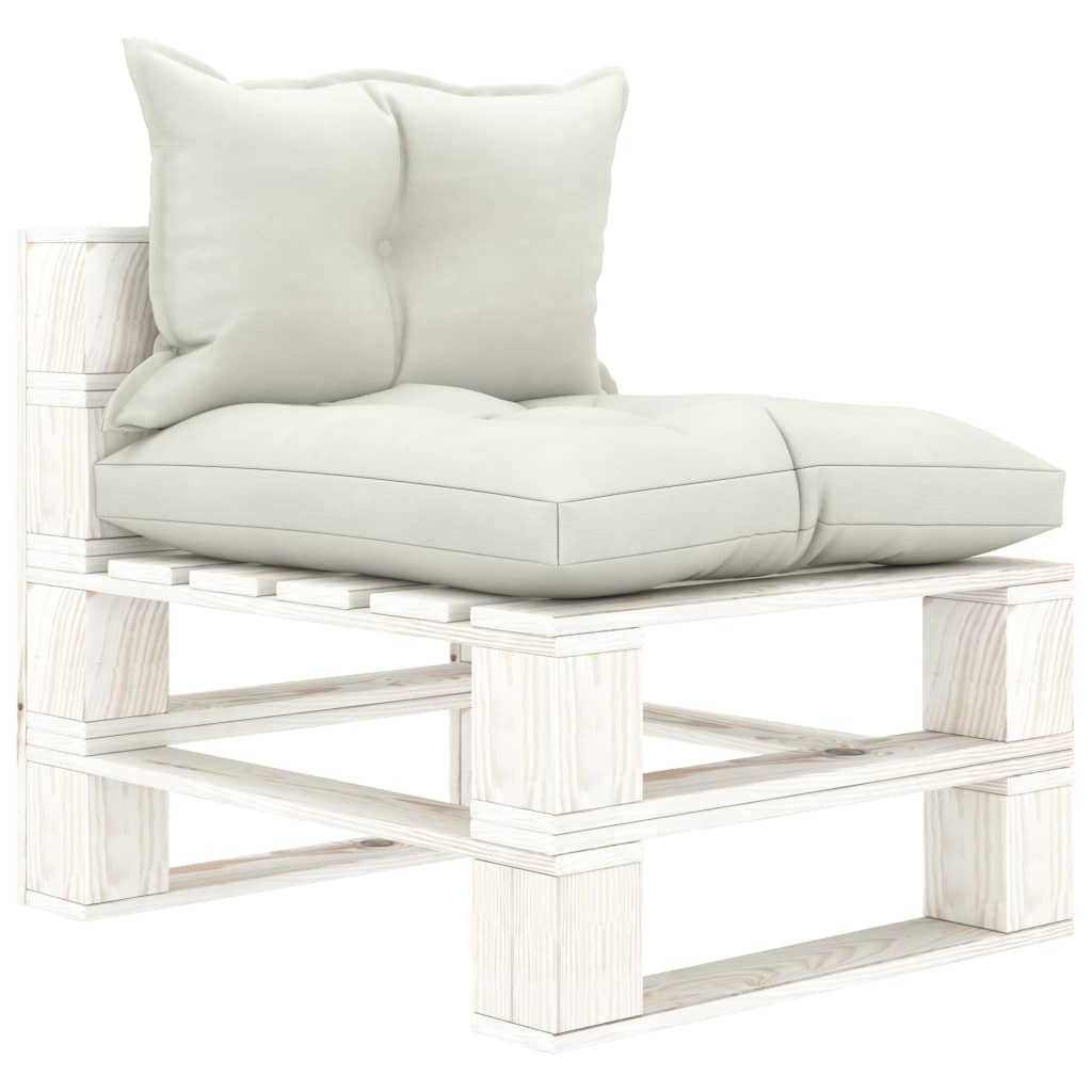 5-delige Loungeset met antracietkleurige kussens pallet hout