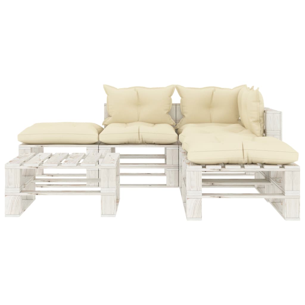 6-delige Loungeset pallet hout wit