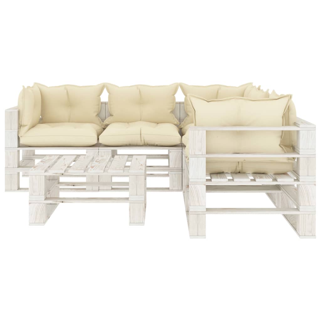 6-delige Loungeset pallet hout wit