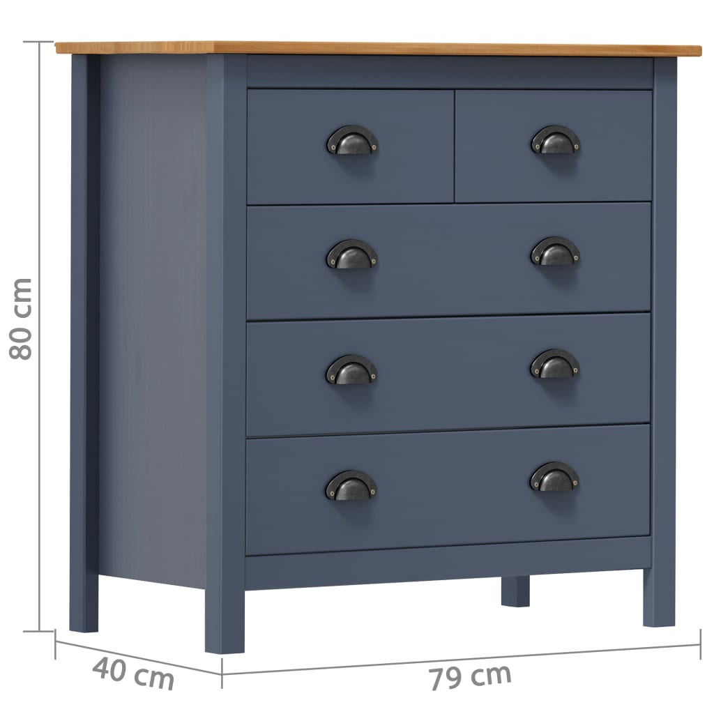 Dressoir Hill 46x35x80 cm massief grenenhout