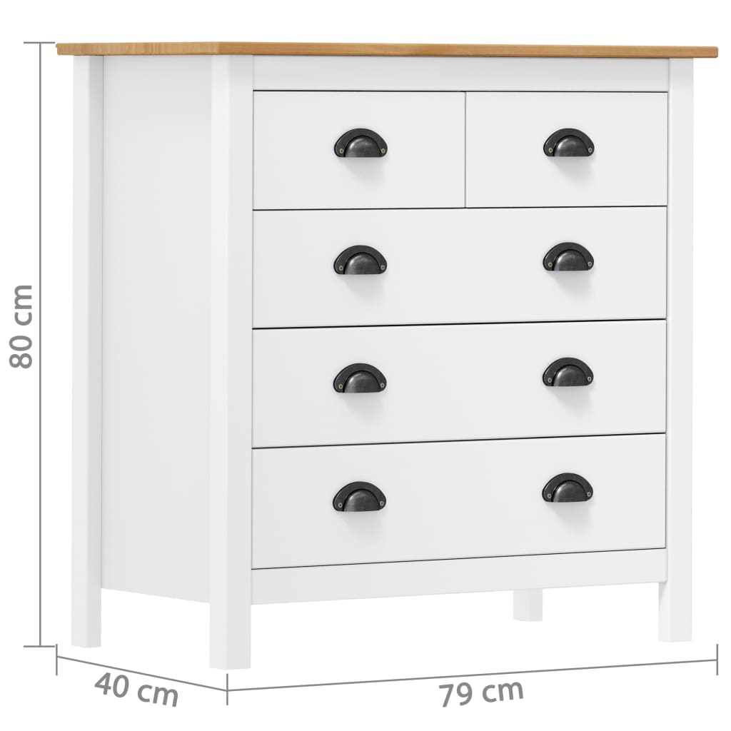 Dressoir Hill 46x35x80 cm massief grenenhout