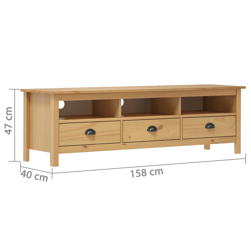 Tv-meubel Hill 158x40x47 cm grenenhout honingbruin