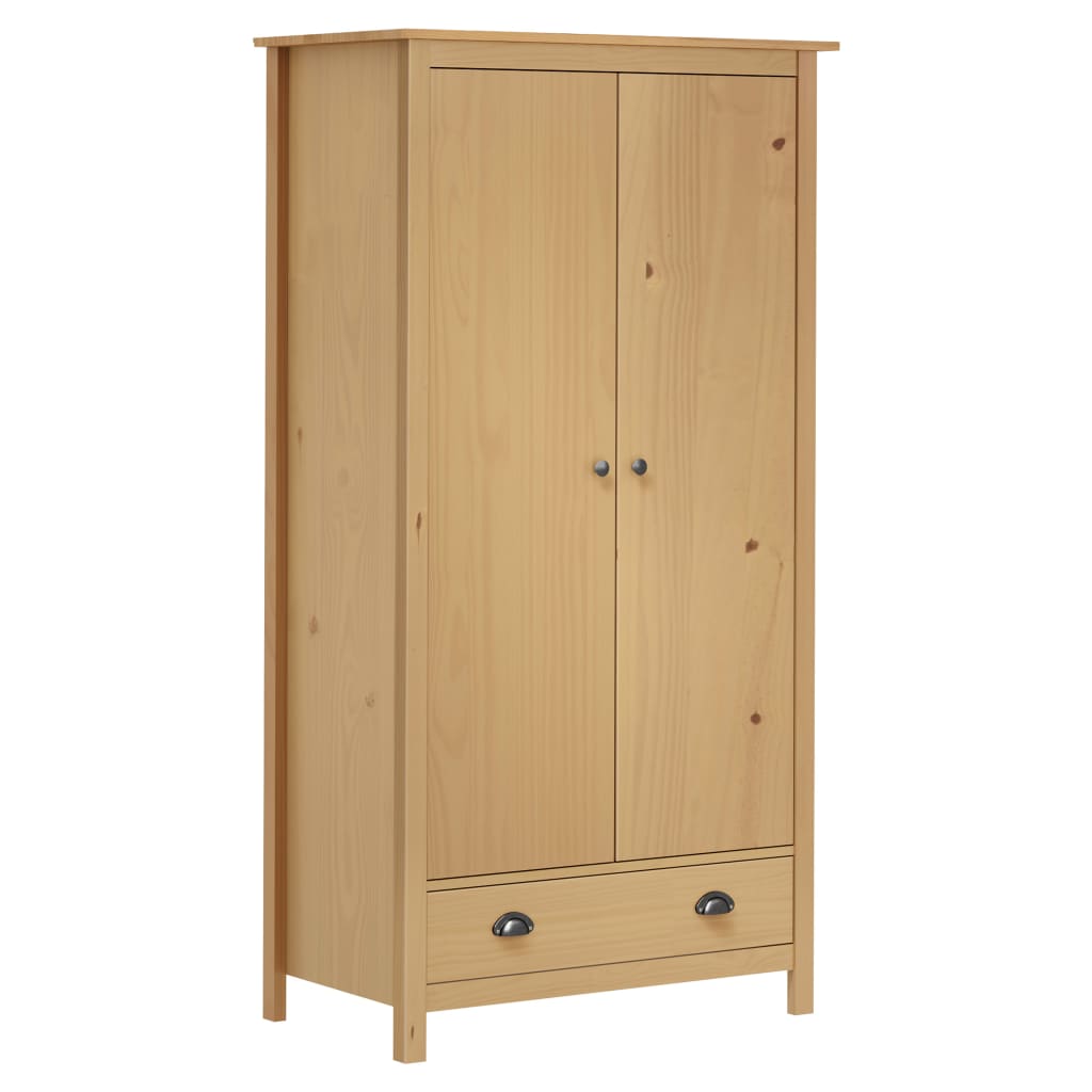 Armoire Hill 2 portes 89x50x170 cm bois de pin massif