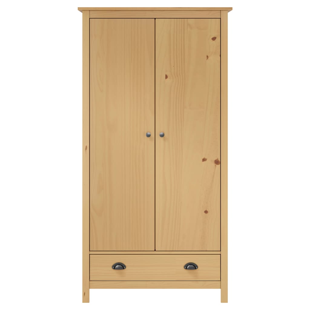 Armoire Hill 2 portes 89x50x170 cm bois de pin massif