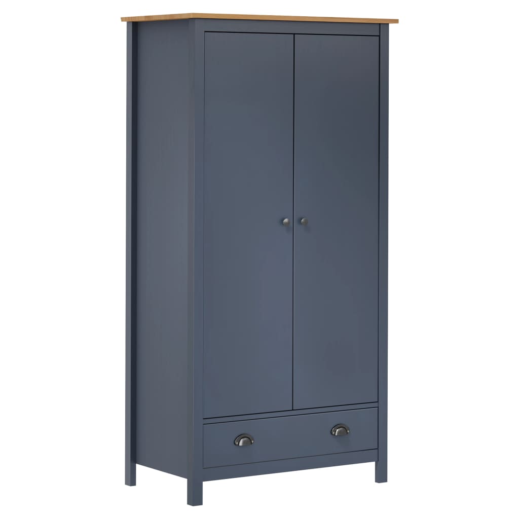 Armoire Hill 2 portes 89x50x170 cm bois de pin massif