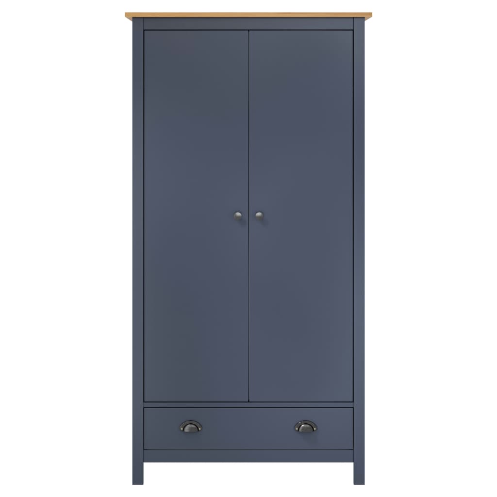 Armoire Hill 2 portes 89x50x170 cm bois de pin massif