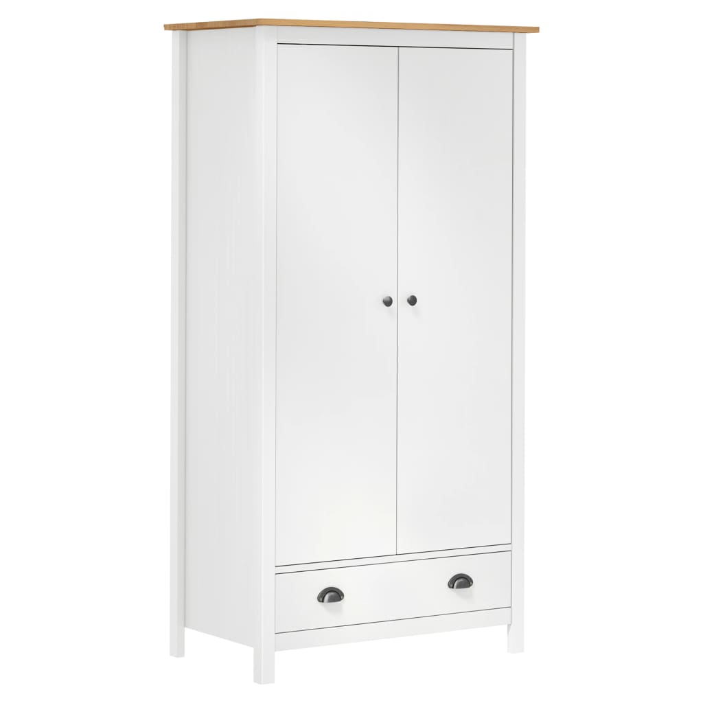 Armoire Hill 2 portes 89x50x170 cm bois de pin massif