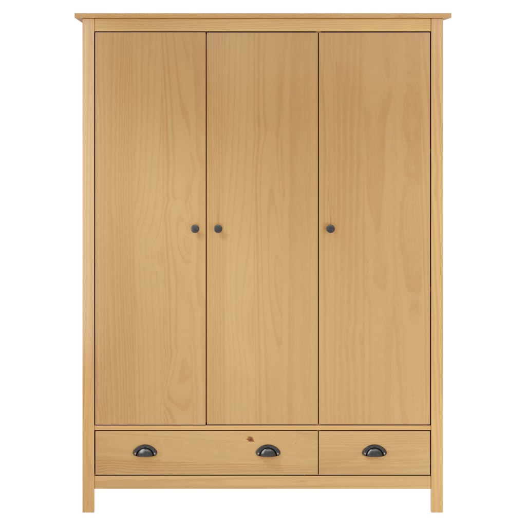 Armoire Hill 3 portes 127x50x170 cm bois de pin