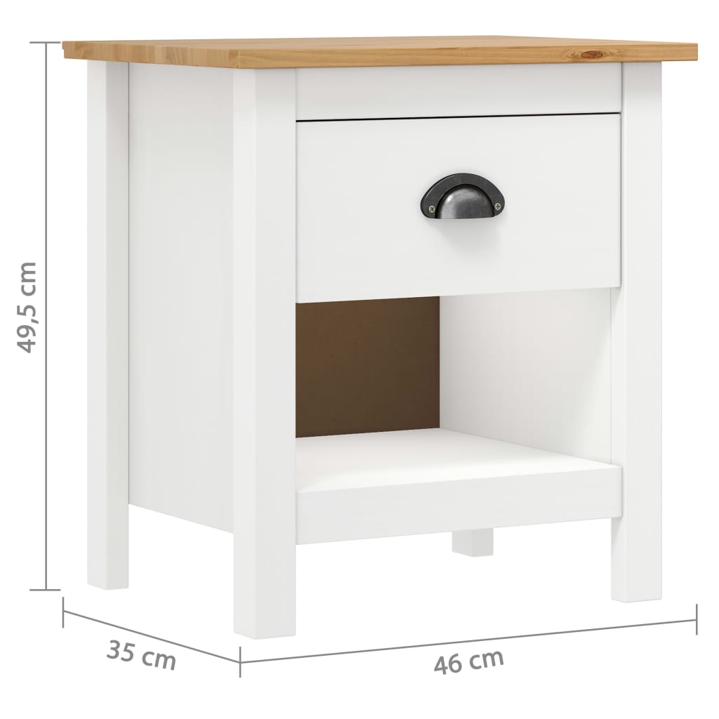 Nachtkastjes 2 st Hill Range 46x35x49,5 cm massief grenenhout