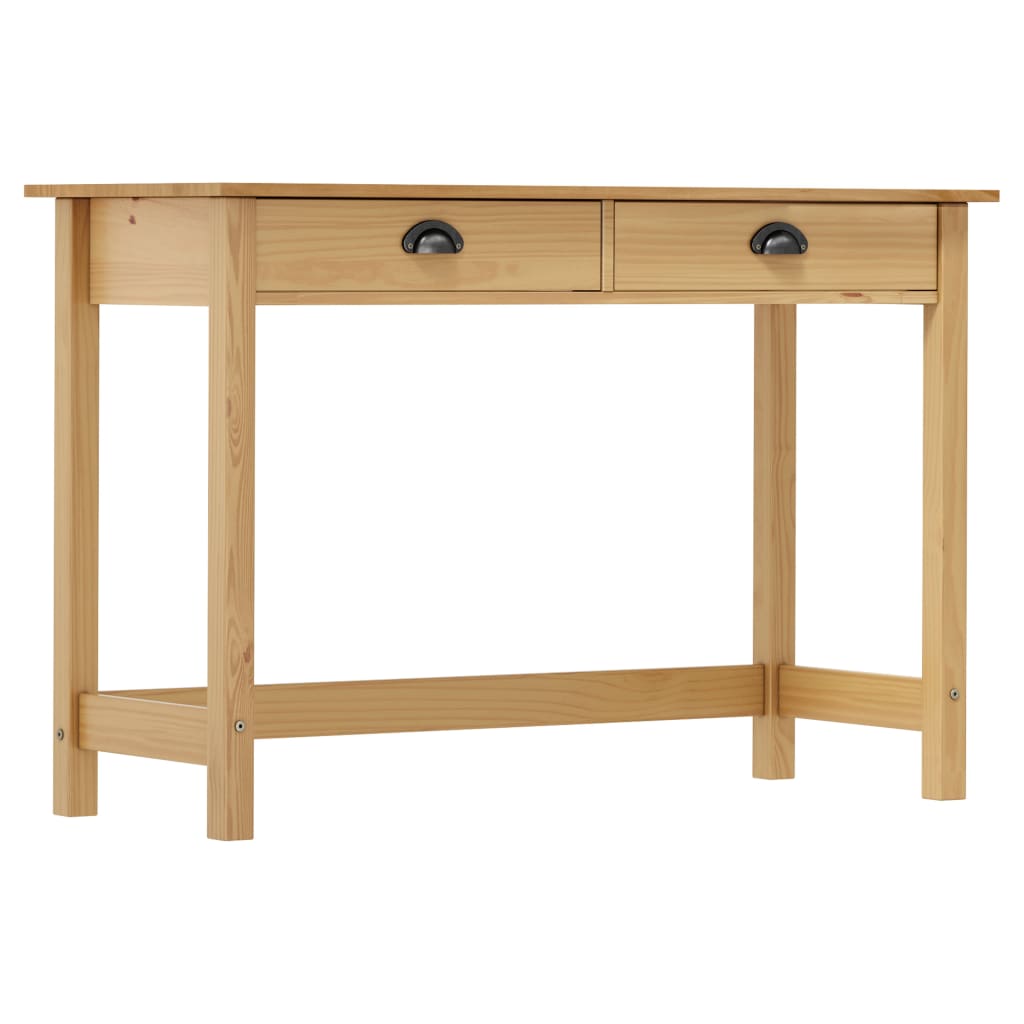 Table murale Hill 2 tiroirs 110x45x74 cm bois de pin massif