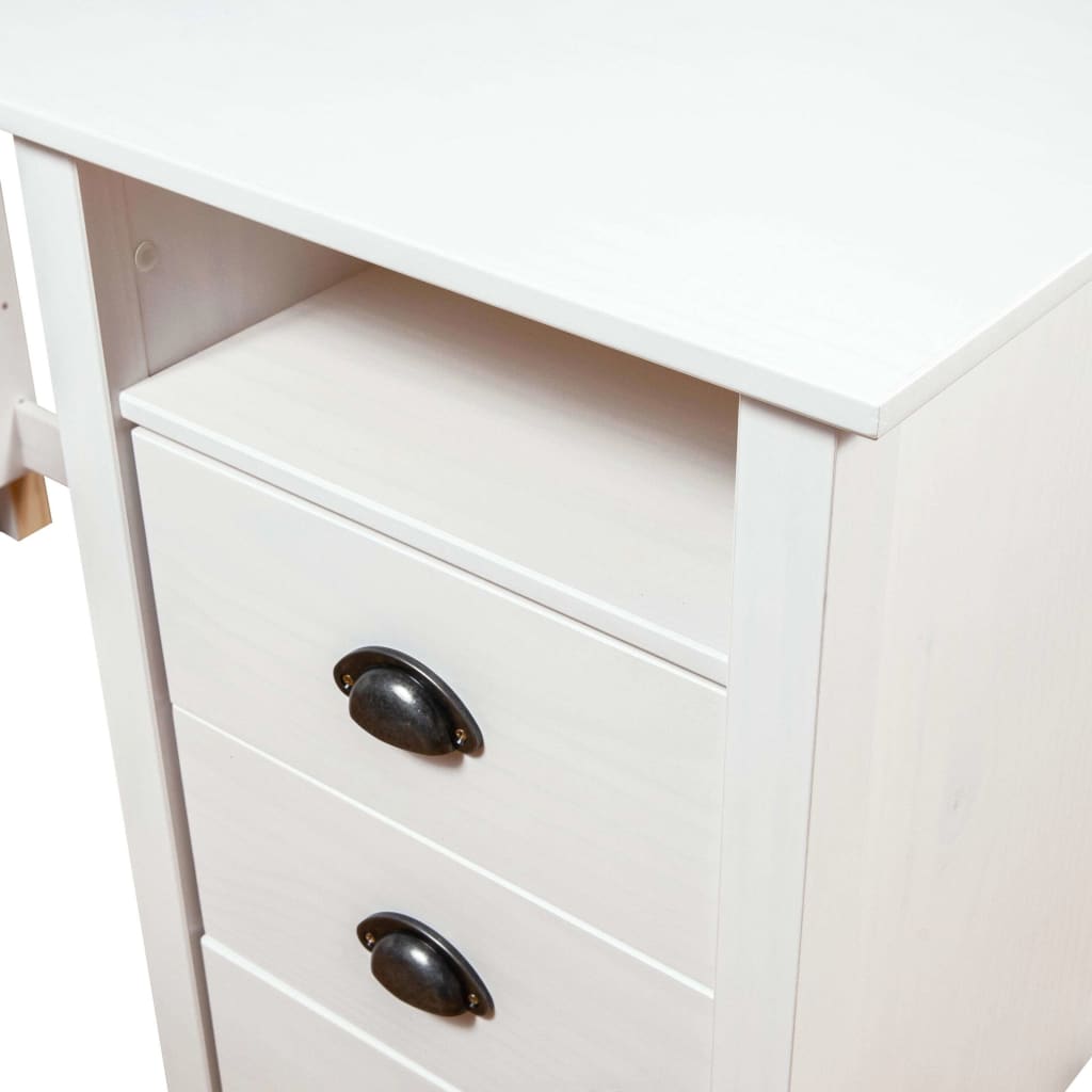 Bureau Hill 3 lades 120x50x74 cm massief grenenhout