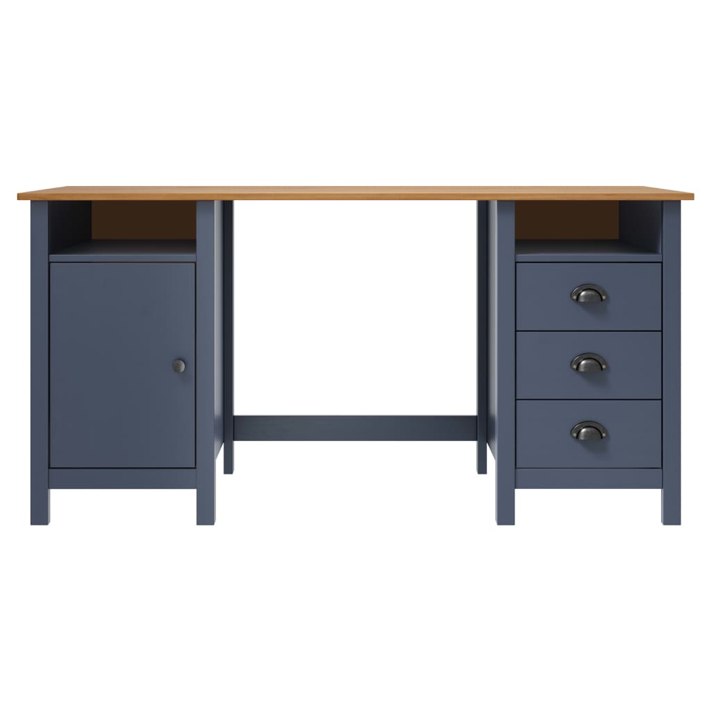 Bureau Hill 150x50x74 cm massief grenenhout grijs