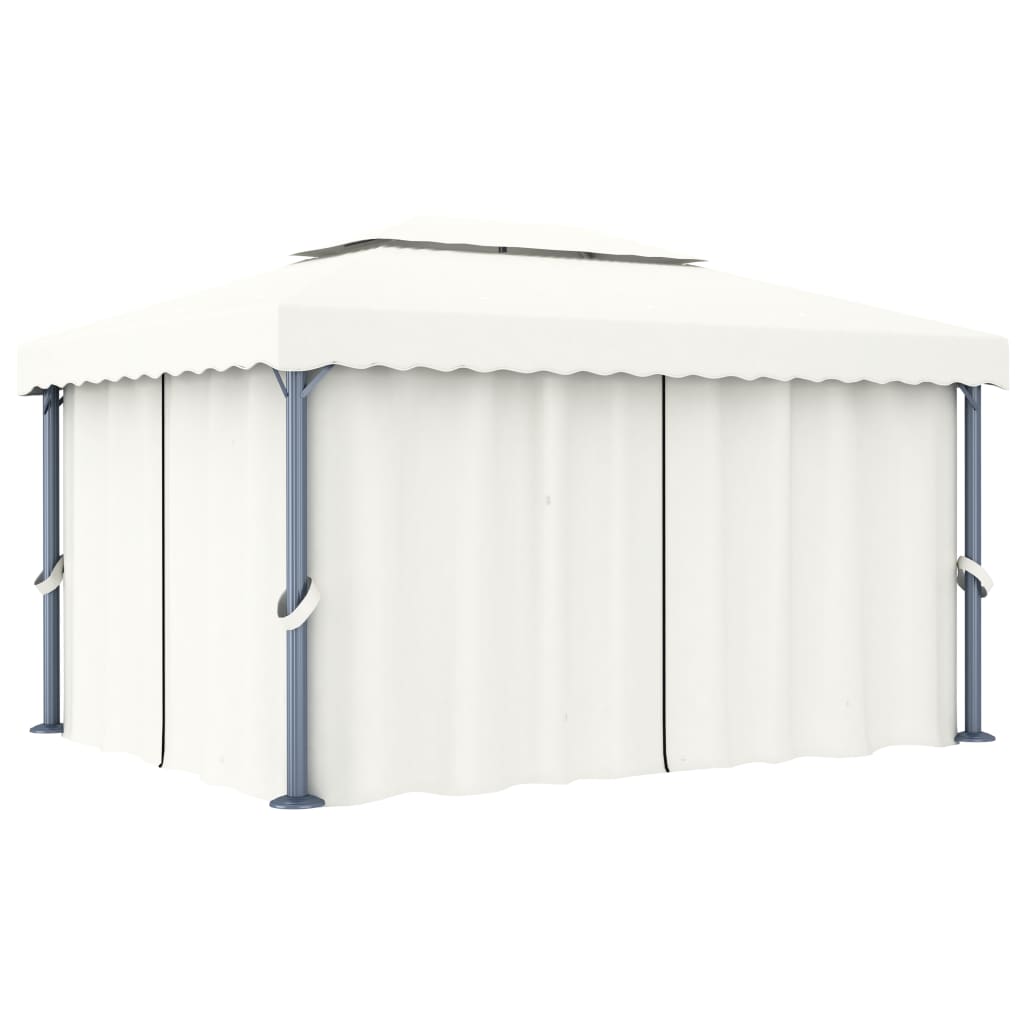 Gazebo avec rideau 3x3 m aluminium