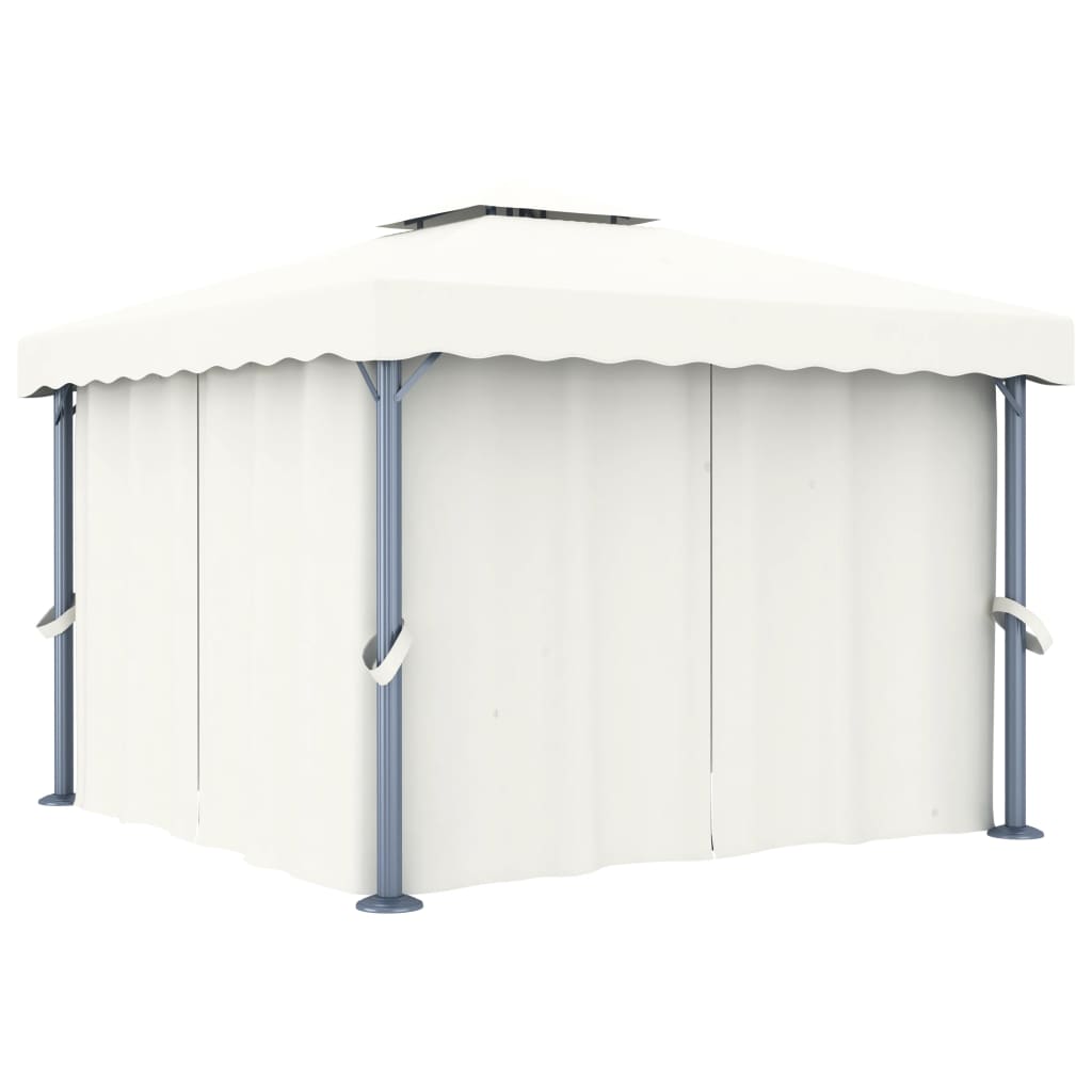 Gazebo avec rideau 3x3 m aluminium