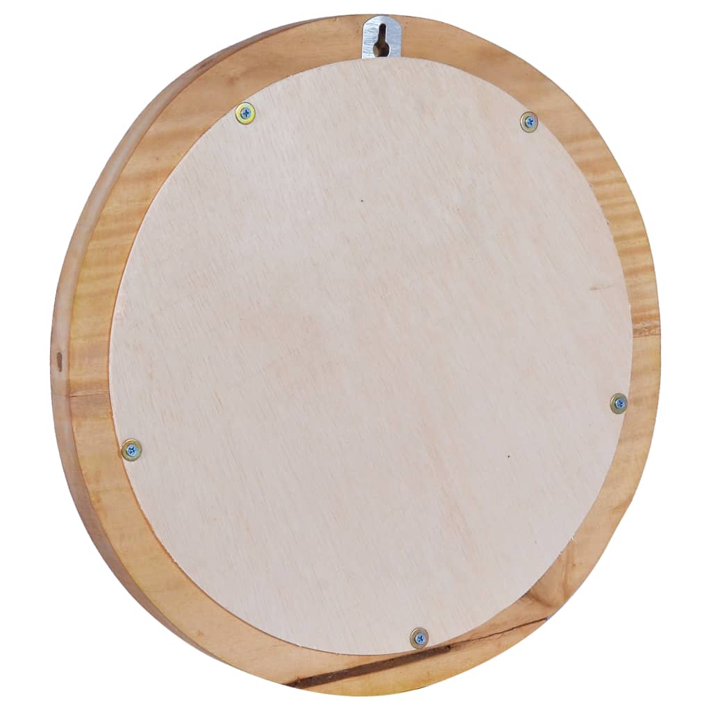 Wandspiegel rond 40 cm teakhout