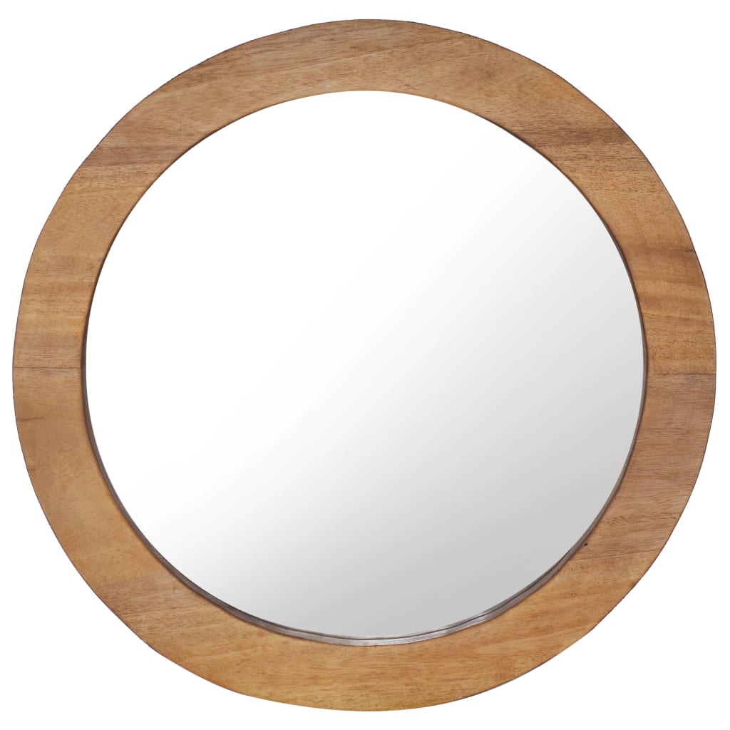 Wandspiegel rond 40 cm teakhout