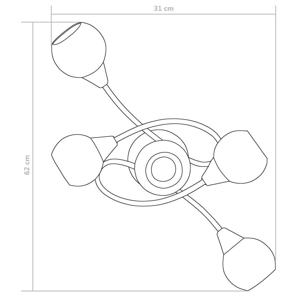 Plafonnier avec abat-jour cylindrique en céramique 5xE14 blanc