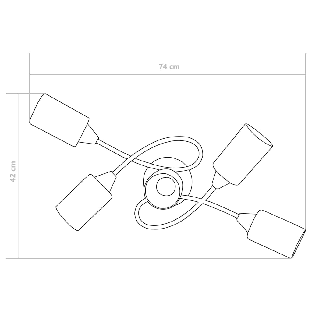 Plafonnier avec abat-jour cylindrique en céramique 5xE14 blanc