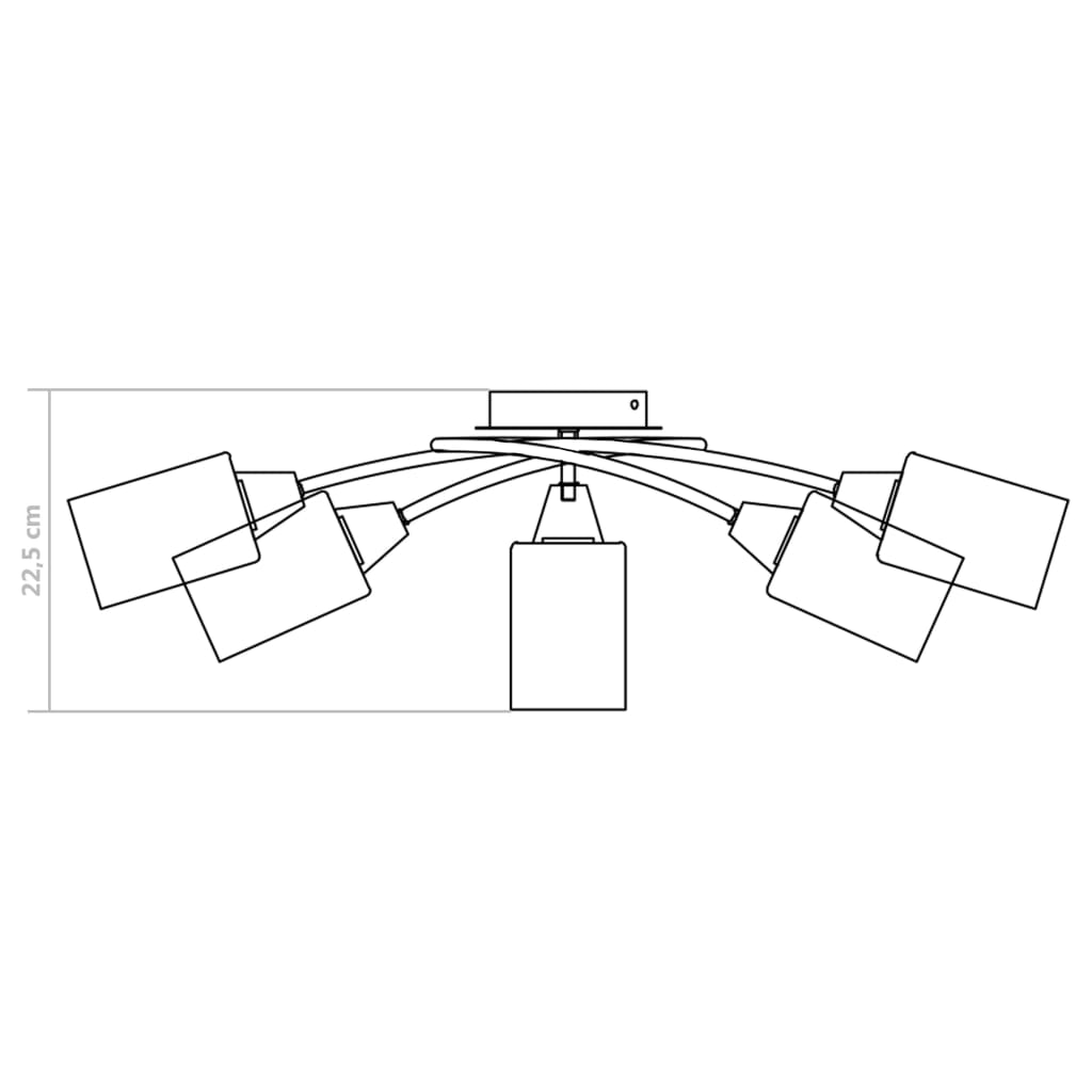 Plafonnier avec abat-jour cylindrique en céramique 5xE14 blanc