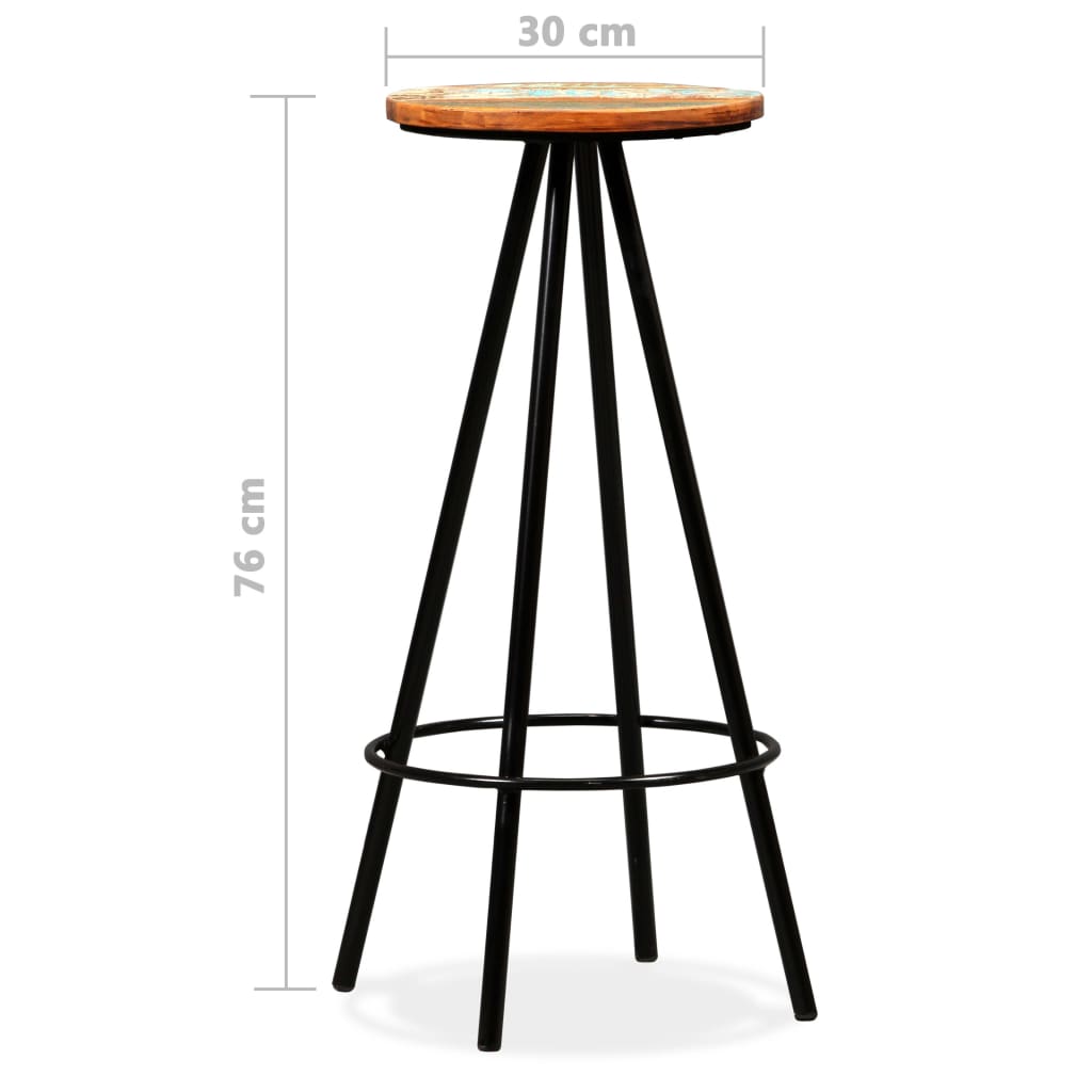 Ensemble de bar 9 pièces en bois d'acacia massif et bois massif recyclé