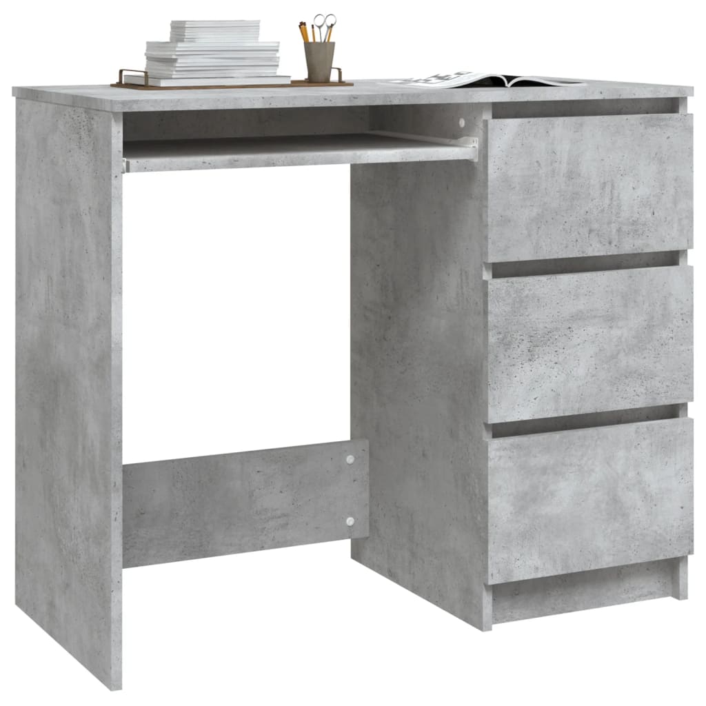 Bureau 90x45x76 cm bewerkt hout eikenkleurig