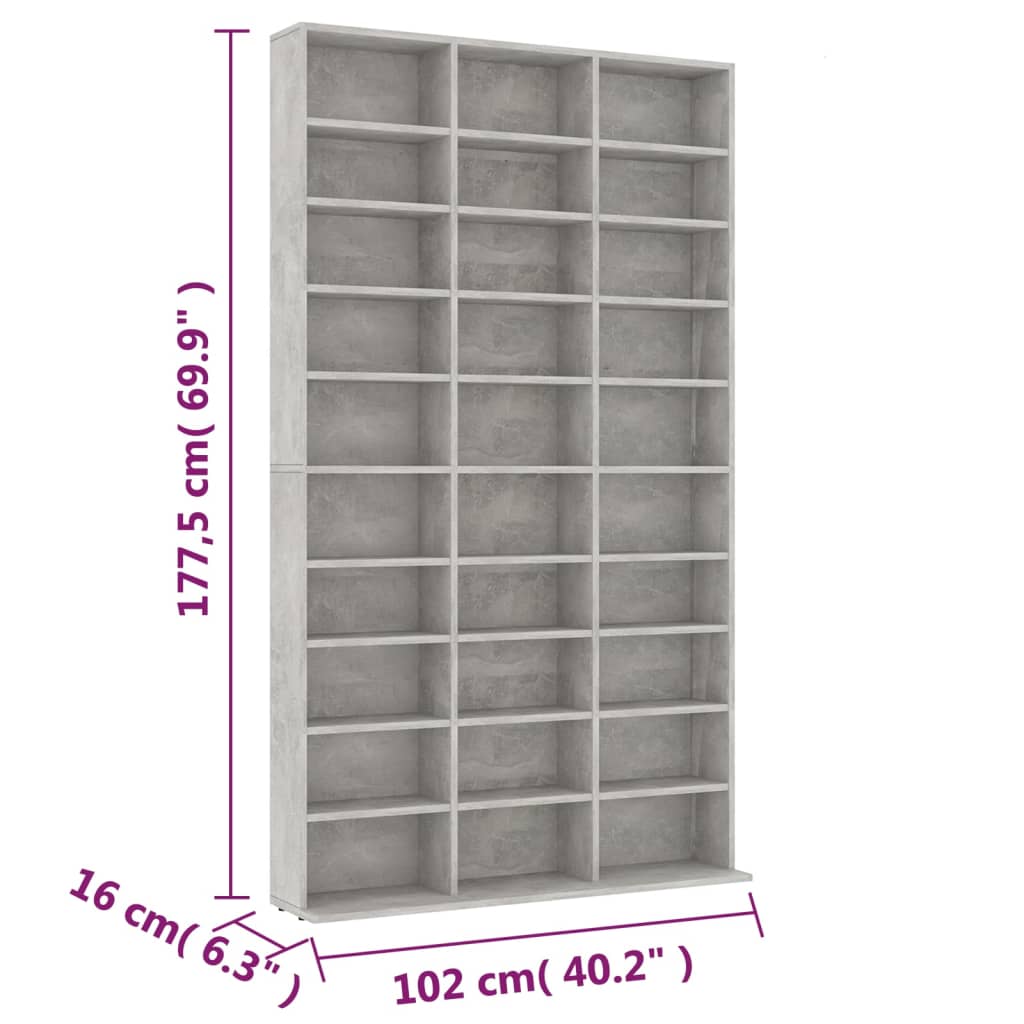 Meuble CD 102x16x177,5 cm bois travaillé