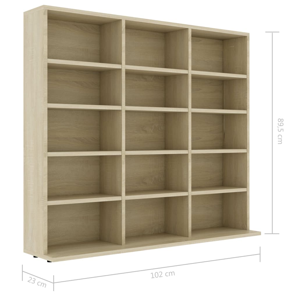 Meuble CD 102x16x177,5 cm bois travaillé