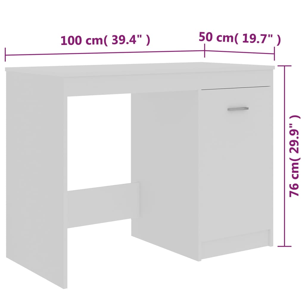 Bureau 100x50x76 cm bewerkt hout eikenkleurig