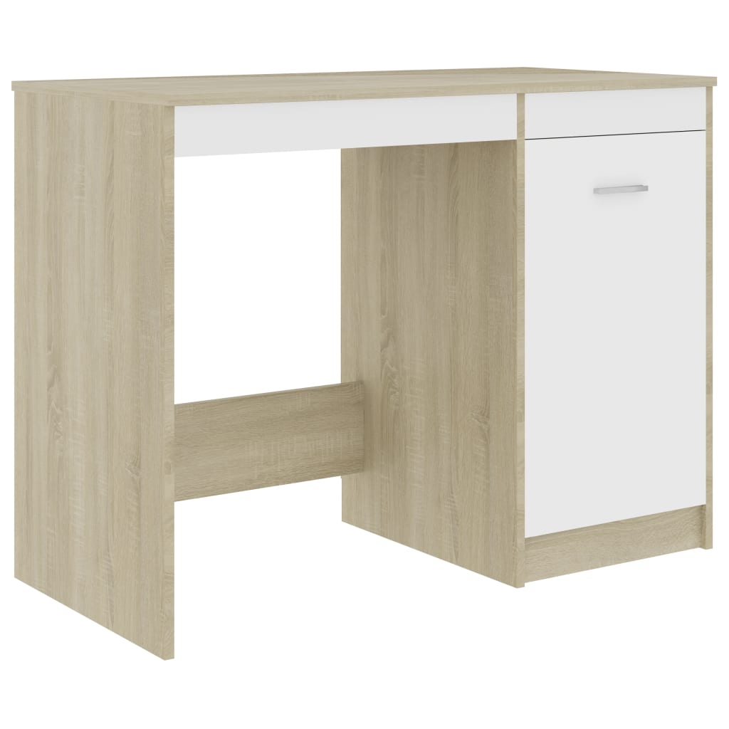 Bureau 100x50x76 cm bewerkt hout eikenkleurig